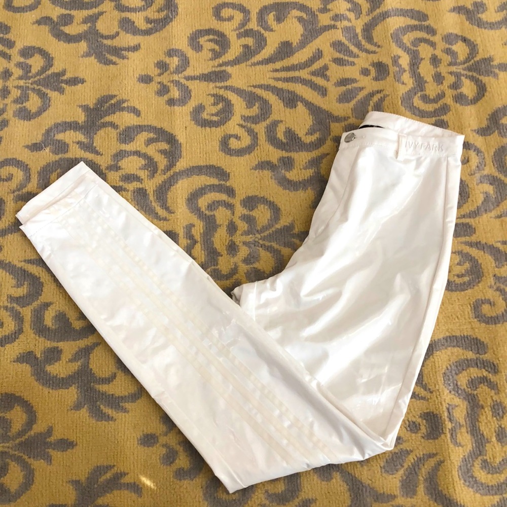 Adidas x Ivy Park Latex Show Stopper White tights Sz S.